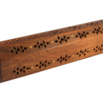 Carved Star Inlay Wood Coffin Burner